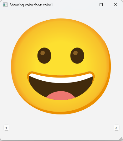 Emoji using a colrv1 font